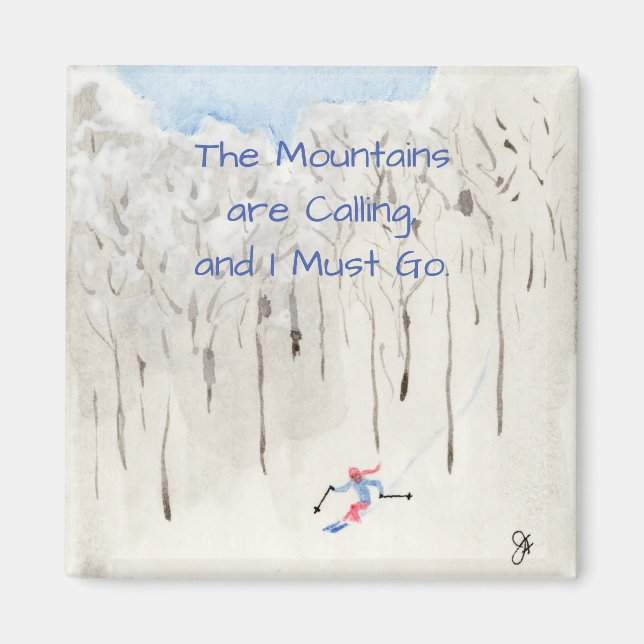 Skifahren Magnet (Vorne)