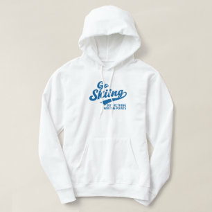 Skifahren – Minimales Winter-Sport-Typografie-Desi Hoodie