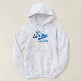 Skifahren – Minimalistisches Wintersport-Typografi Hoodie
