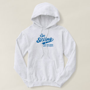 Skifahren – Minimalistisches Wintersport-Typografi Hoodie