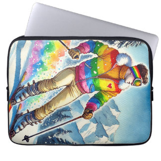 Skifahren mit Stolz - Laptop-Gehäuse Laptopschutzhülle