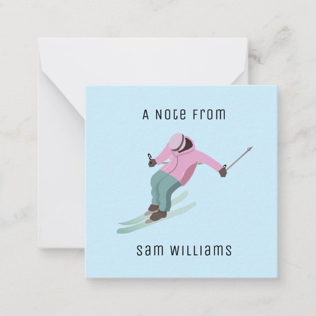 Skifahren Mitteilungskarte (Vorderseite)