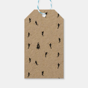 Skifahren Modernes Thema Schwarz-Weiß-Skifahrer Geschenkanhänger