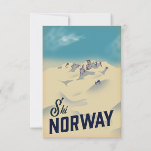 Skifahren Norwegen RSVP Karte