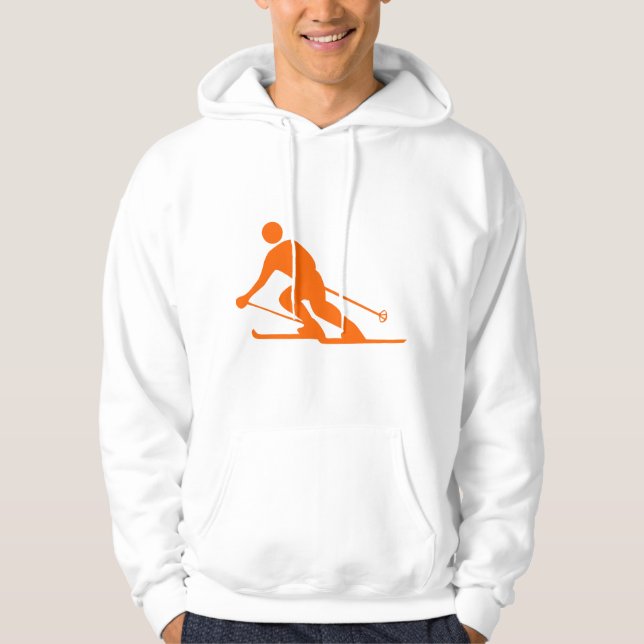 Skifahren - Orange Hoodie (Vorderseite)