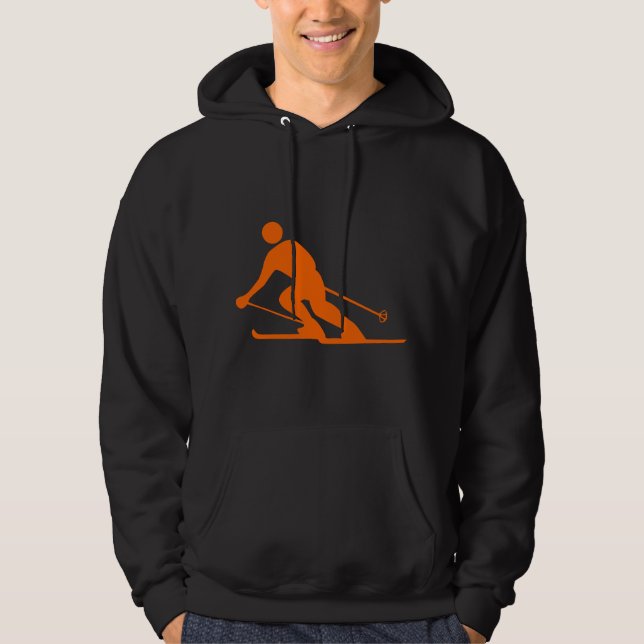 Skifahren - Orange Hoodie (Vorderseite)