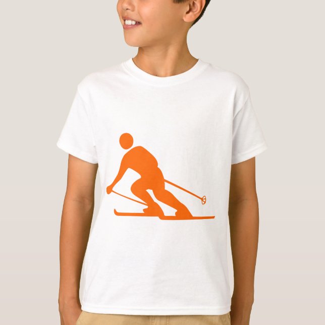 Skifahren - Orange T-Shirt (Vorderseite)