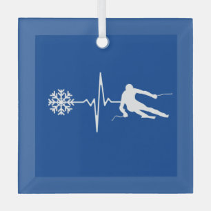 Skifahren Ornament Aus Glas