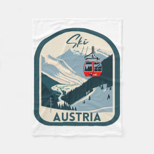Skifahren Österreich Retro Vintage Stil Österreich Fleecedecke