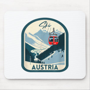 Skifahren Österreich Retro Vintage Stil österreich Mousepad