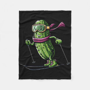 Skifahren Pickle mit Schwimmbrille Lustiger Winter Fleecedecke