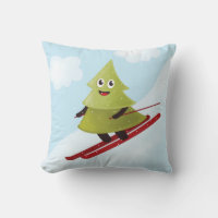 Skifahren Pine Tree Niedlicher Schneesport Winter