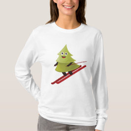 Skifahren Pine Tree Niedlicher Schneesport Winter T-Shirt