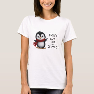 Skifahren Pinguin T - Shirt