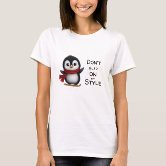 Skifahren Pinguin T - Shirt