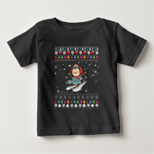 Skifahren Pinguin Weihnachten Baby T-shirt