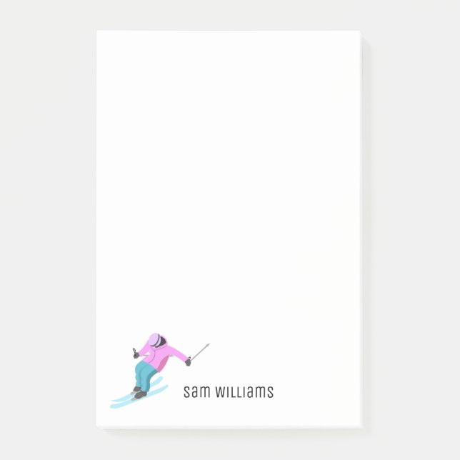 Skifahren Post-it Klebezettel (Vorderseite)