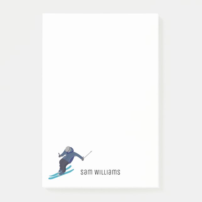 Skifahren Post-it Klebezettel (Vorderseite)