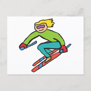 Skifahren Postkarte