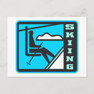 Skifahren Postkarte