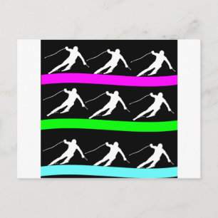 Skifahren Postkarte