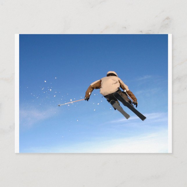 Skifahren Postkarte (Vorderseite)