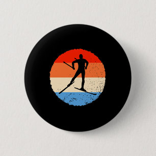 Skifahren Retro Langläufer Button