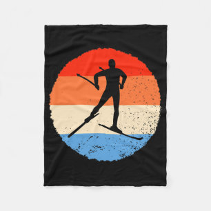 Skifahren Retro Langläufer Fleecedecke