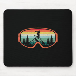 Skifahren Retro Schutzbrille Skifahrer Freestyle E Mousepad