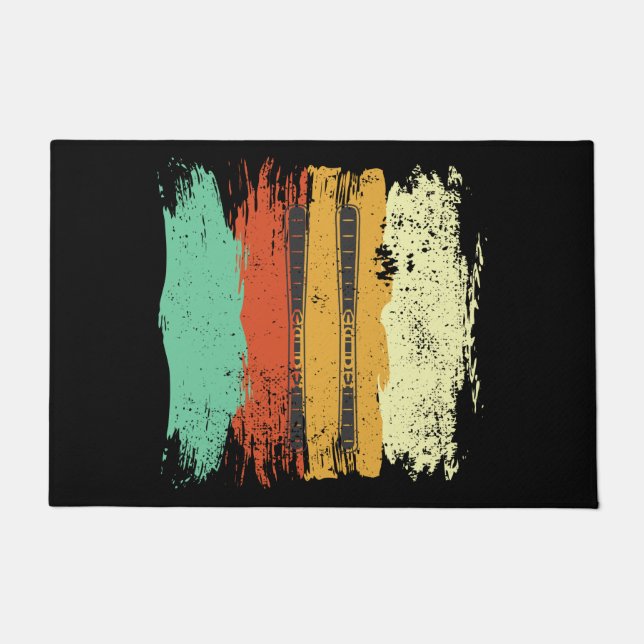 Skifahren Retro Ski Fußmatte (Vorderseite)