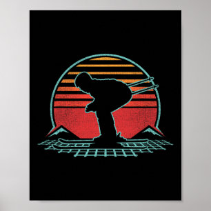 Skifahren Retro Vintag 80er Style Skier Geschenk Poster