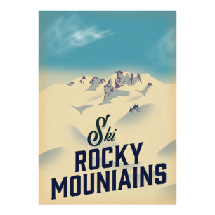 Skifahren Rocky Mountains USA Fotodruck