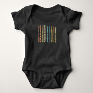 Skifahren - Sammlung von Skibrettern Baby Strampler