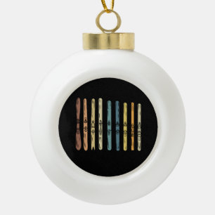 Skifahren - Sammlung von Skischulen Keramik Kugel-Ornament