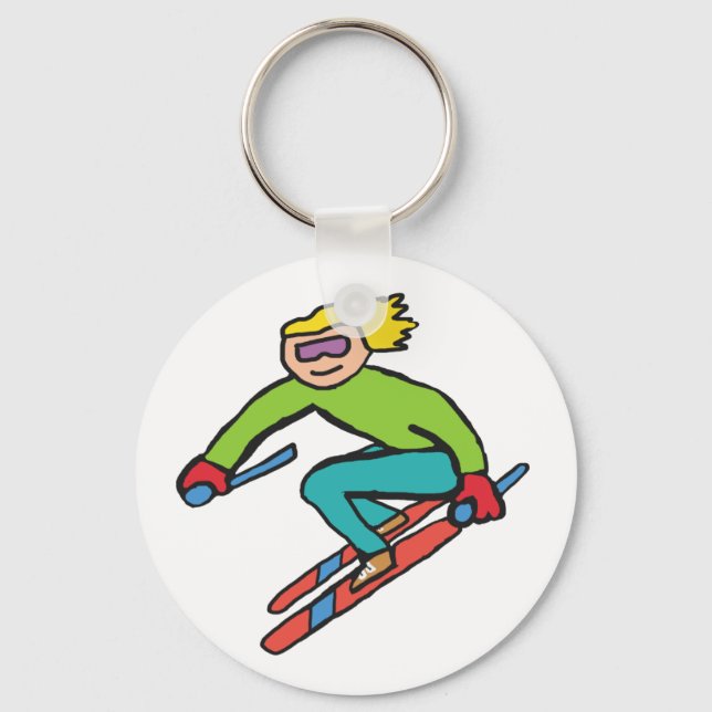 Skifahren Schlüsselanhänger (Vorderseite)