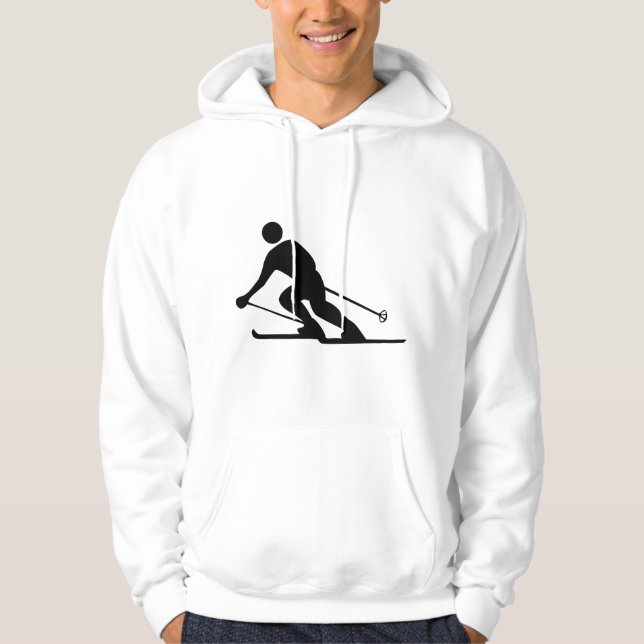Skifahren - Schwarz Hoodie (Vorderseite)