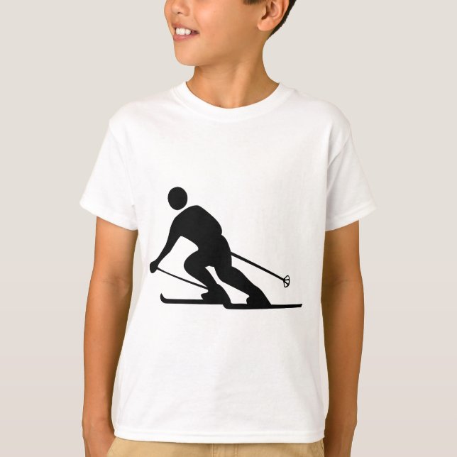 Skifahren - Schwarz T-Shirt (Vorderseite)