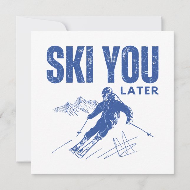 Skifahren Sie später Karte (Vorderseite)