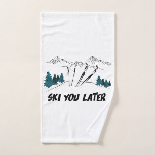 Skifahren Sie später Ski Resort Winterlandschaft Handtuch