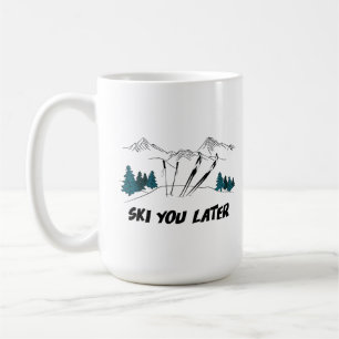Skifahren Sie später Ski Resort Winterlandschaft Kaffeetasse