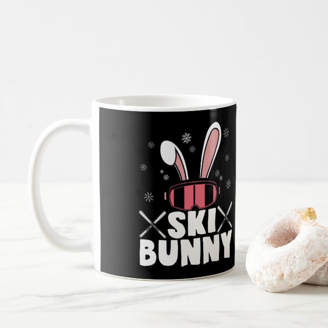 Skifahren Ski Bunny Skier Wintersport Kaffeetasse (Mit Donut)