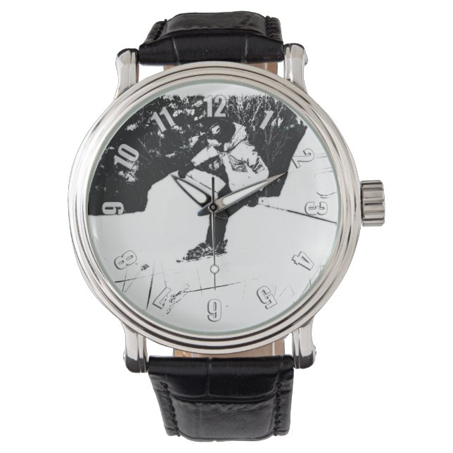 Skifahren - Ski fahren! Armbanduhr (Vorderseite)