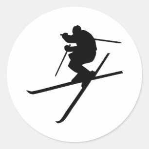 Skifahren - Ski Freestyle Runder Aufkleber