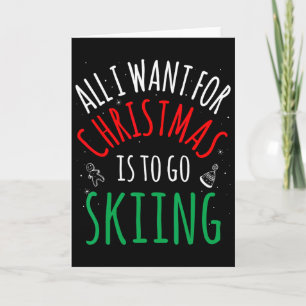 Skifahren Ski - Gruppen-Matching-Familie Weihnacht Karte