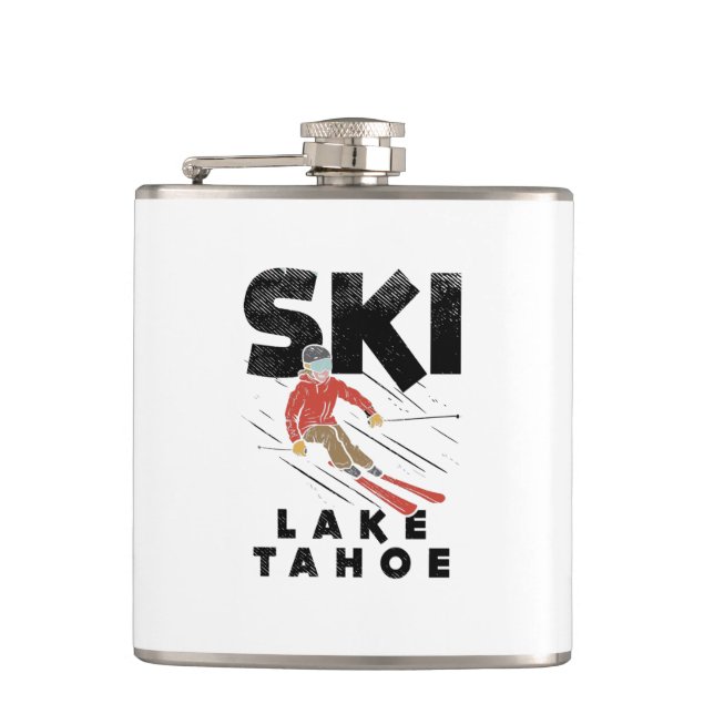 Skifahren - Ski Lake Tahoe Flachmann (Vorderseite)