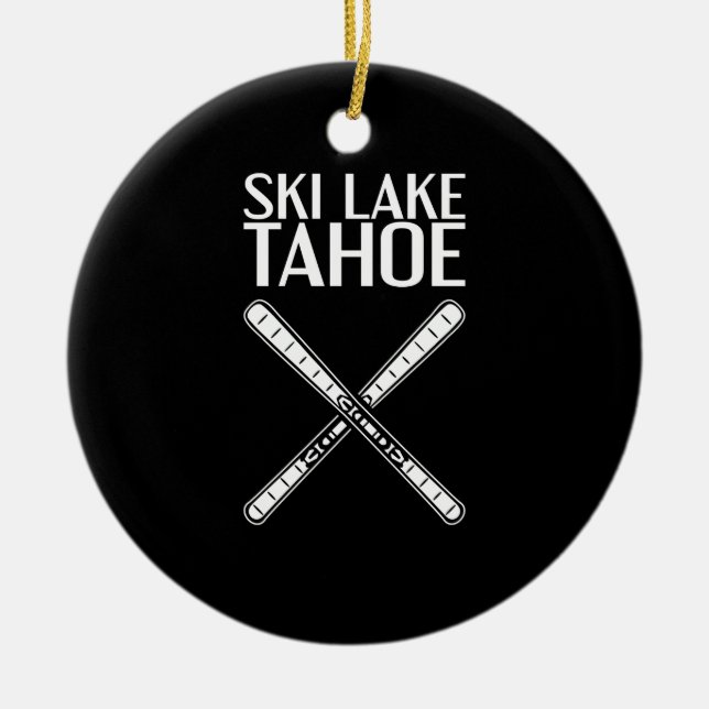 Skifahren - Ski Lake Tahoe Keramik Ornament (Vorne)