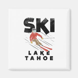 Skifahren - Ski Lake Tahoe Magnet