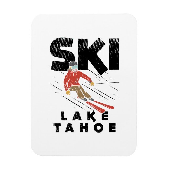 Skifahren - Ski Lake Tahoe Magnet (Vertikal)