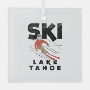 Skifahren - Ski Lake Tahoe Ornament Aus Glas