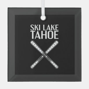 Skifahren - Ski Lake Tahoe Ornament Aus Glas
